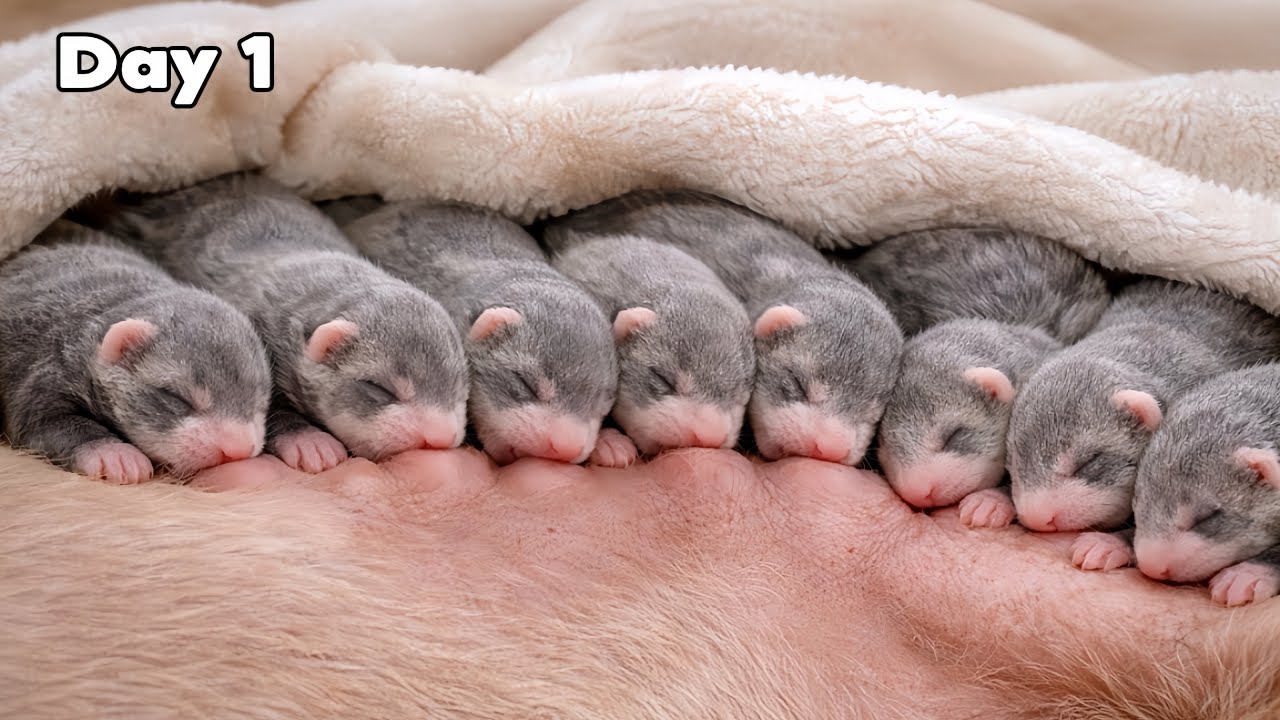 Raising 20 Newborn Ferret Kits for 20 Days | The First 20 Days of Newborn Animals
