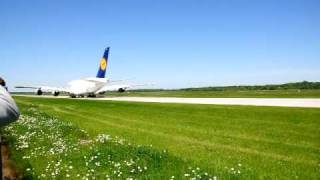 Lufthansa A 380 in Hannover - Taxing - Very close view