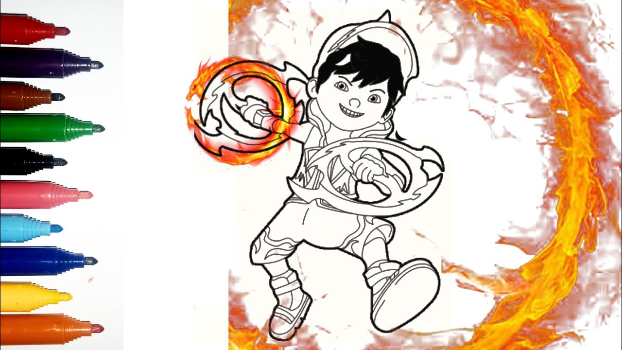 BoBoiBoy Api 🔥 Kuasa 7 - Menggambar dan Mewarnai Boboiboy Galaxy api 🔥 ...