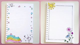 تسطير الدفاتر | تزيين الدفاتر كيوت | رسم سهل | رسومات لتزيين الدفتر | easy notebook border design