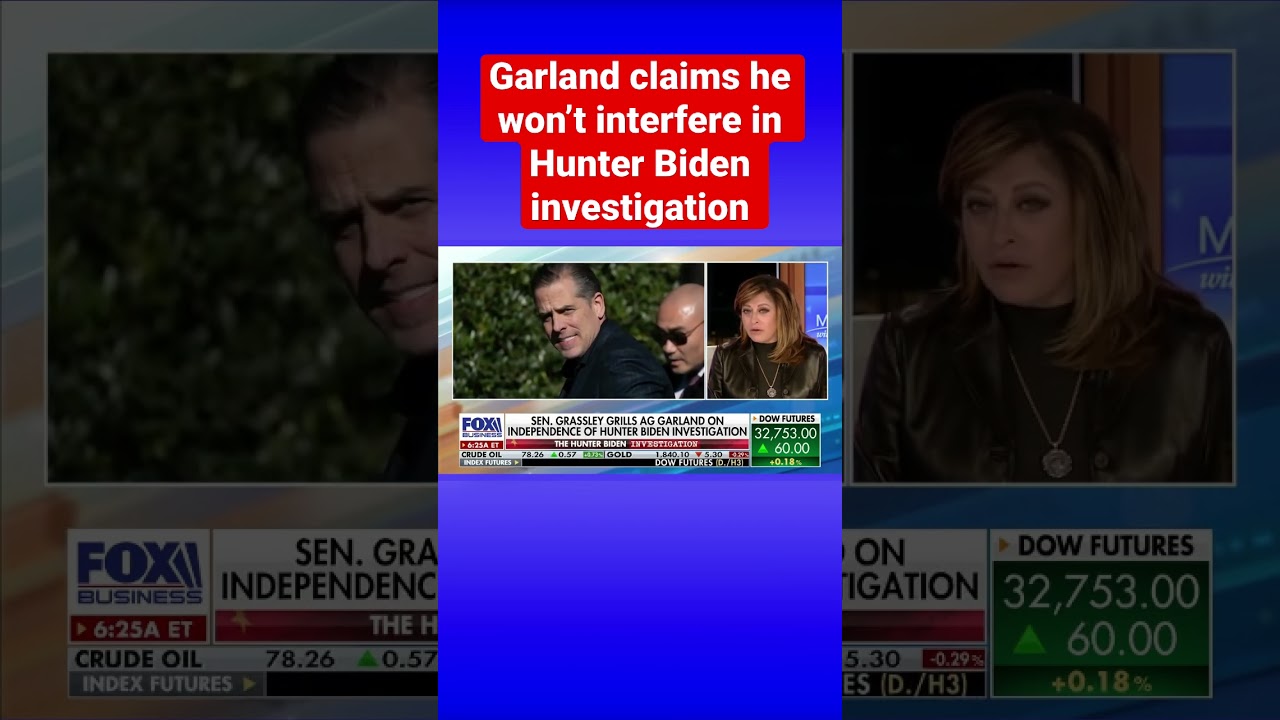 Sen. Chuck Grassley grills AG Merrick Garland on independence of Hunter Biden probe #shorts