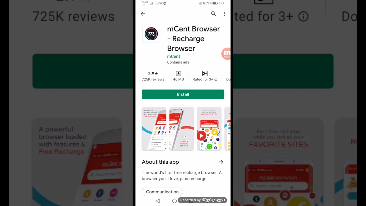 Mcent Recharge Browser