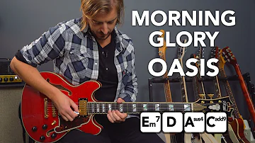 Oasis "Morning Glory" guitar lesson tutorial (EZ chords & lead parts)