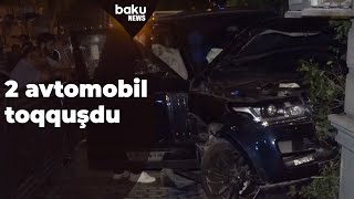 Bakıda yol kəsişməsində 2 avtomobil toqquşub - Baku TV