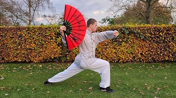 Yang style Tai Chi Fan 18 Form 杨式18势太极扇正面 Tai Chi Groningen Zuanshi
