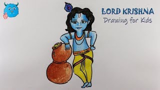 krishna drawing draw lord pencil step beginners