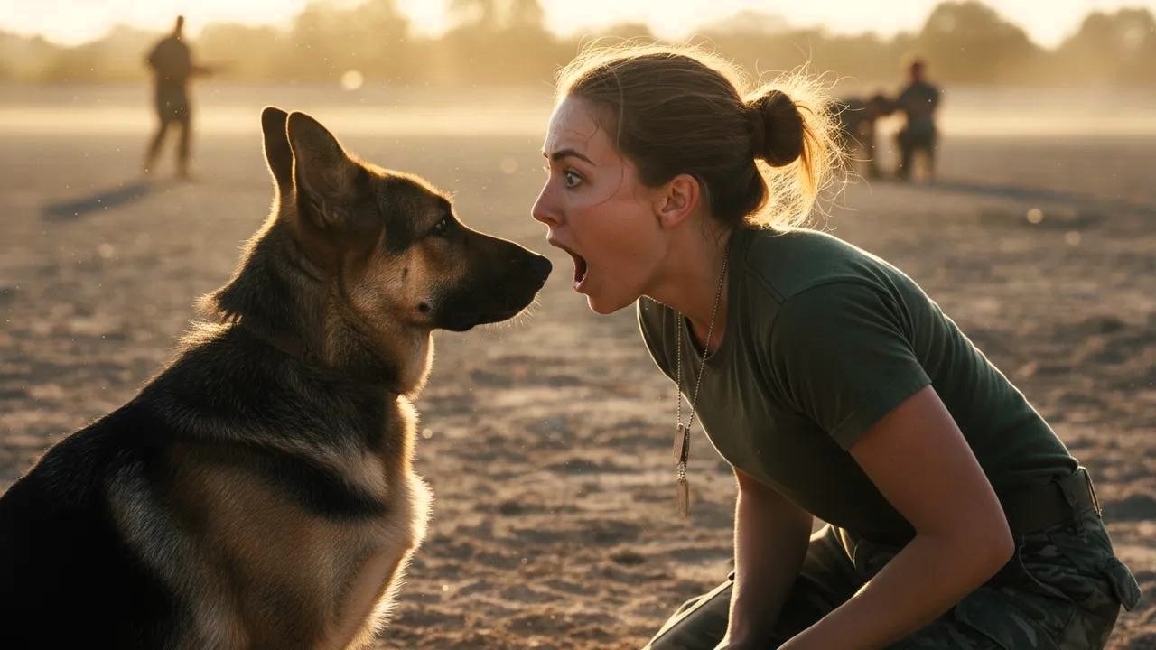 Wojskowy pies nie słuchał nikogo, dopóki weteranka nie wydała jednoznacznej komendy