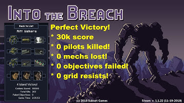 Into the Breach: 30k Perfect Victory Hard (Rift Walkers)