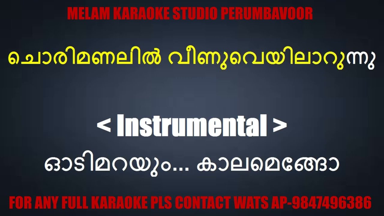 Vijanathayil karaoke with lyrics malayalam