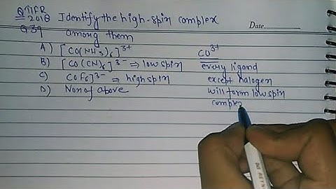 TIFR GS2018 solution chemistry Coordination chemistry
