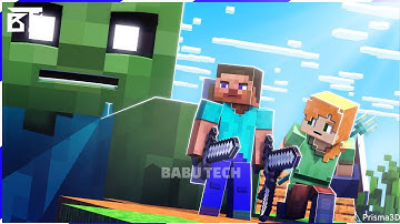 Steve and Alex Escaped from Giant Zombie | Babu tech | Prisma 3D Minecraft Animation