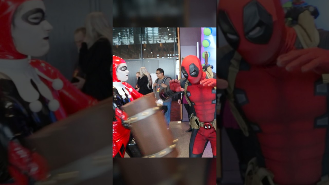 Harley turning Deadpool's brain into puddin' 🃏 #deadpool #harleyquinn #cosplay