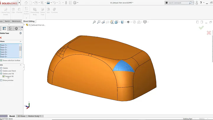 Effektiv borttagning av ytor i SOLIDWORKS