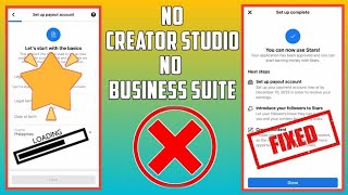 HOW TO FIX FACEBOOK PAYOUT ACCOUNT SETUP LOADING / STARS SETUP LOADING / IN STREAM ADS SETUP LOADING