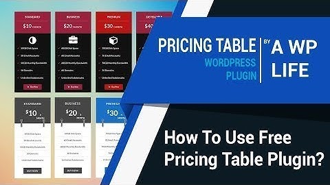Pricing Table WordPress Plugin - How To Use Free Pricing Table Plugin?