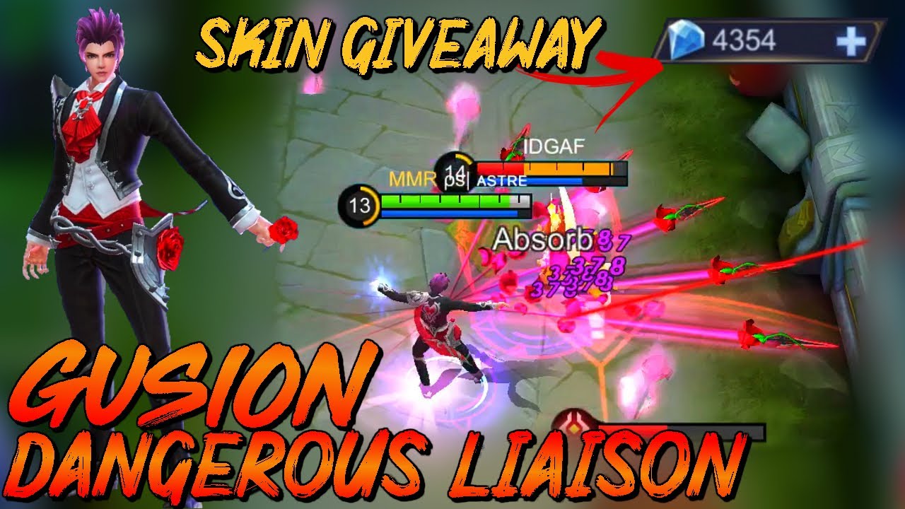 DANGEROUS LIAISON GUSION MONTAGE | SKIN GIVEAWAY | MLBB