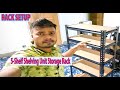 Tormeti Black Adjustable 5 Shelf Shelving Unit Storage Rack Setup Rack Setup Multistorage Rack