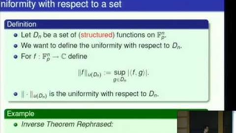 Testing Correlations and Inverse Theorems - Hamed Hatami