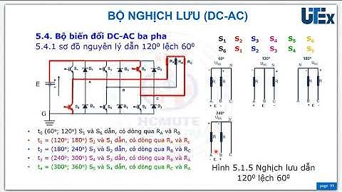 C5. Nghịch lưu 3 pha 2 bậc kiểu 6 bước dẫn 120 độ lệch 60 độ.