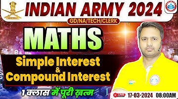 Indian Army 2024, Army GD/NA/Tech/Clerk Maths, Simple Interest & Compound Interest By Rakesh Sir