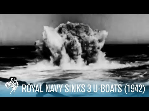 British Royal Navy Sinks Three Nazi German U-Boats (1942) | British Pathé