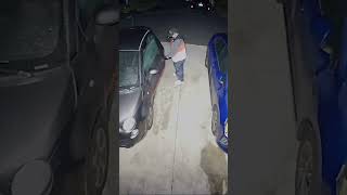 THEIF CAUGHT ON HOME SECURITY CAMERA