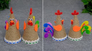 So easy!😍Cute chickens made from rope🐔DIY Easter ideas🥚