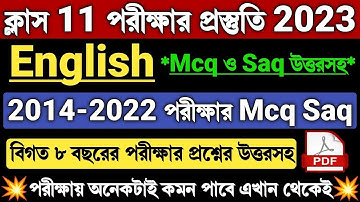 Class 11 English Suggestion 2023 Mcq Saq |Wbchse Class XI English Mcq Saq Short Question Answer 2023