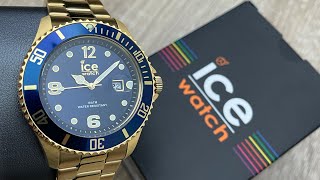Ice Watch Quartz Blue Dial Gold Tone Bracelet Watch 016762