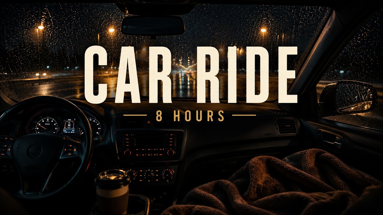 Night Car Ride Sleep | Rainy Highway Ambience | 8 Hours - YouTube