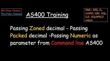 Passing Zoned decimal - Passing Packed decimal -Passing Numeric as parameter from Command line AS400