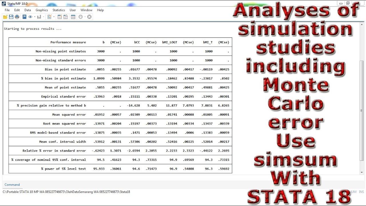 Analyses of simulation studies including Monte Carlo error Use simsum ...