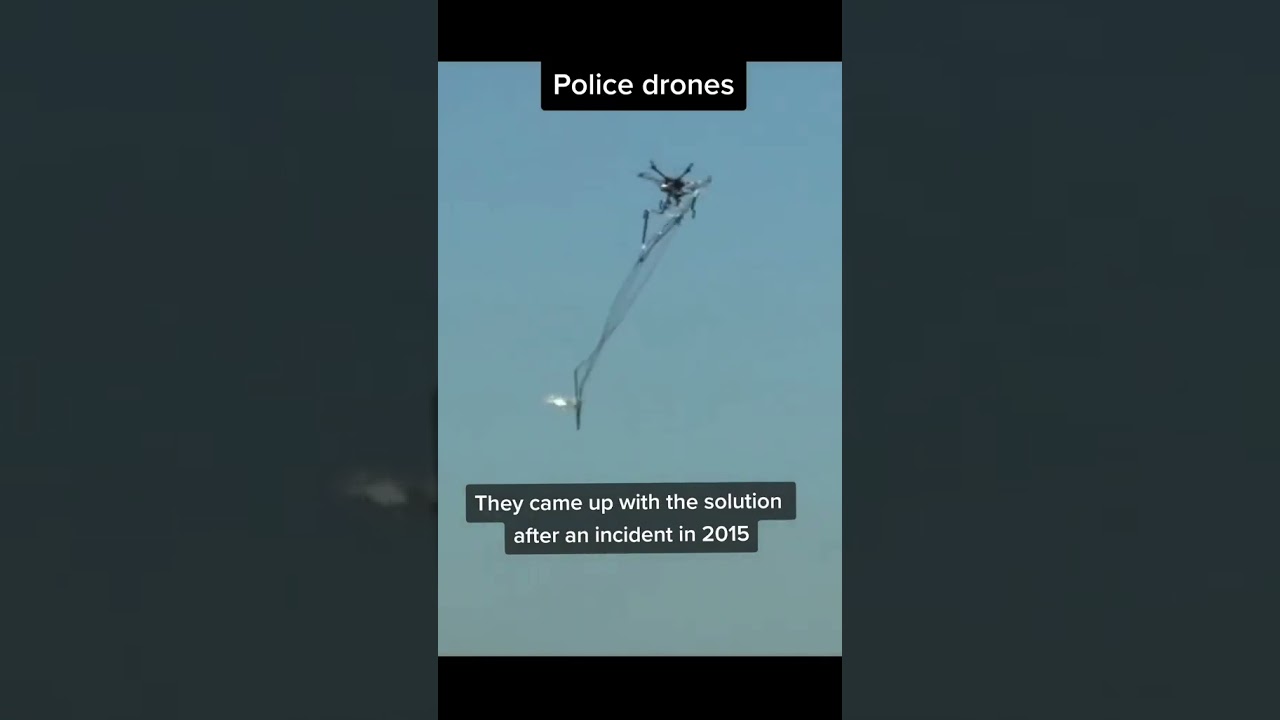 Police drone catching illegal drones from sky 