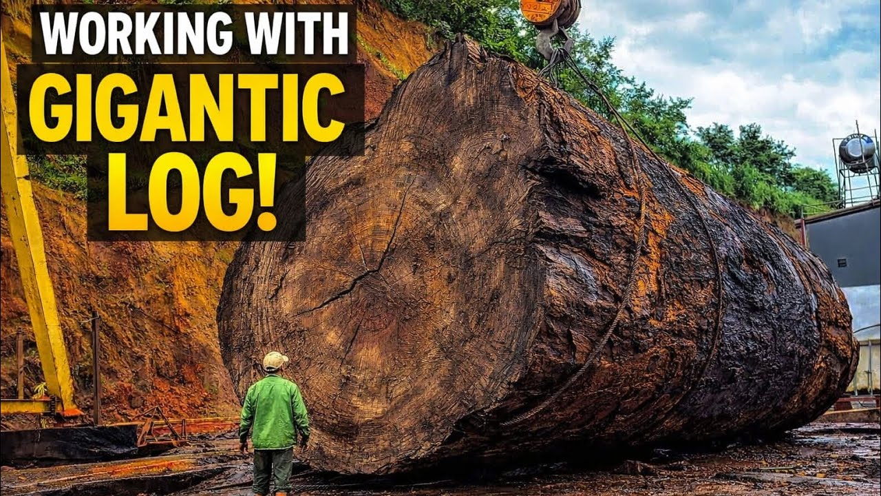 The Biggest Log Ever Moved! Extreme Sawmill Operation