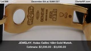 JEWELRY. Rolex Cellini 18kt Gold Watch. JEWELRY. Rolex Cellini 18kt Gold Watch.