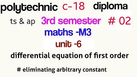 polytechnic maths m3||part 2||c-18 3rd semestermaths||differential equations //unit -6