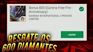 CORRE! GOOGLE PLAY LIBEROU CÓDIGO DE 600 DIAMANTES GRÁTIS! COMO GANHAR DIAMANTES NO FREE FIRE!