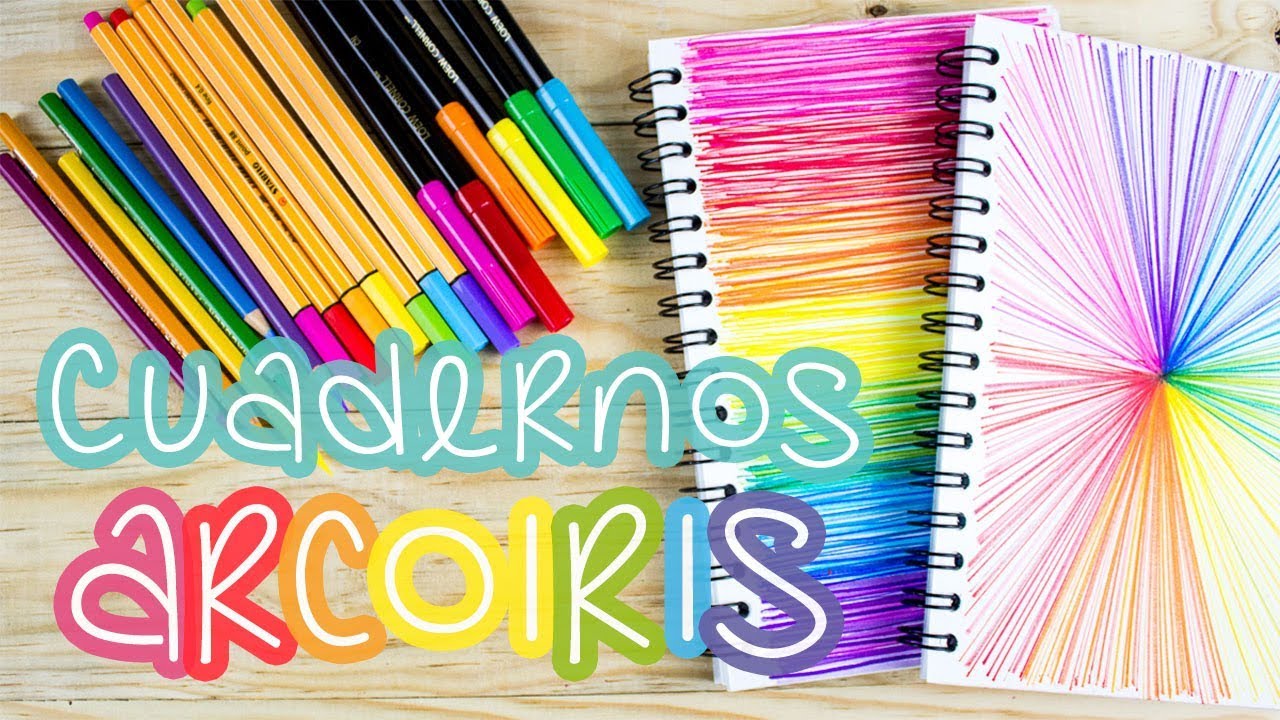 DECORA TUS CUADERNOS con lineas ARCOIRIS | 2 ideas// BigCrafts - thptnganamst.edu.vn