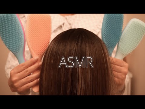 [ASMR] Hair Brushing with Four different Tangle Teezers  | No Talking