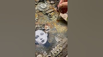 Industrial Fairy Tale Collage video class #finnabair #mixedmedia #collage #steampunk #mixedmediaart