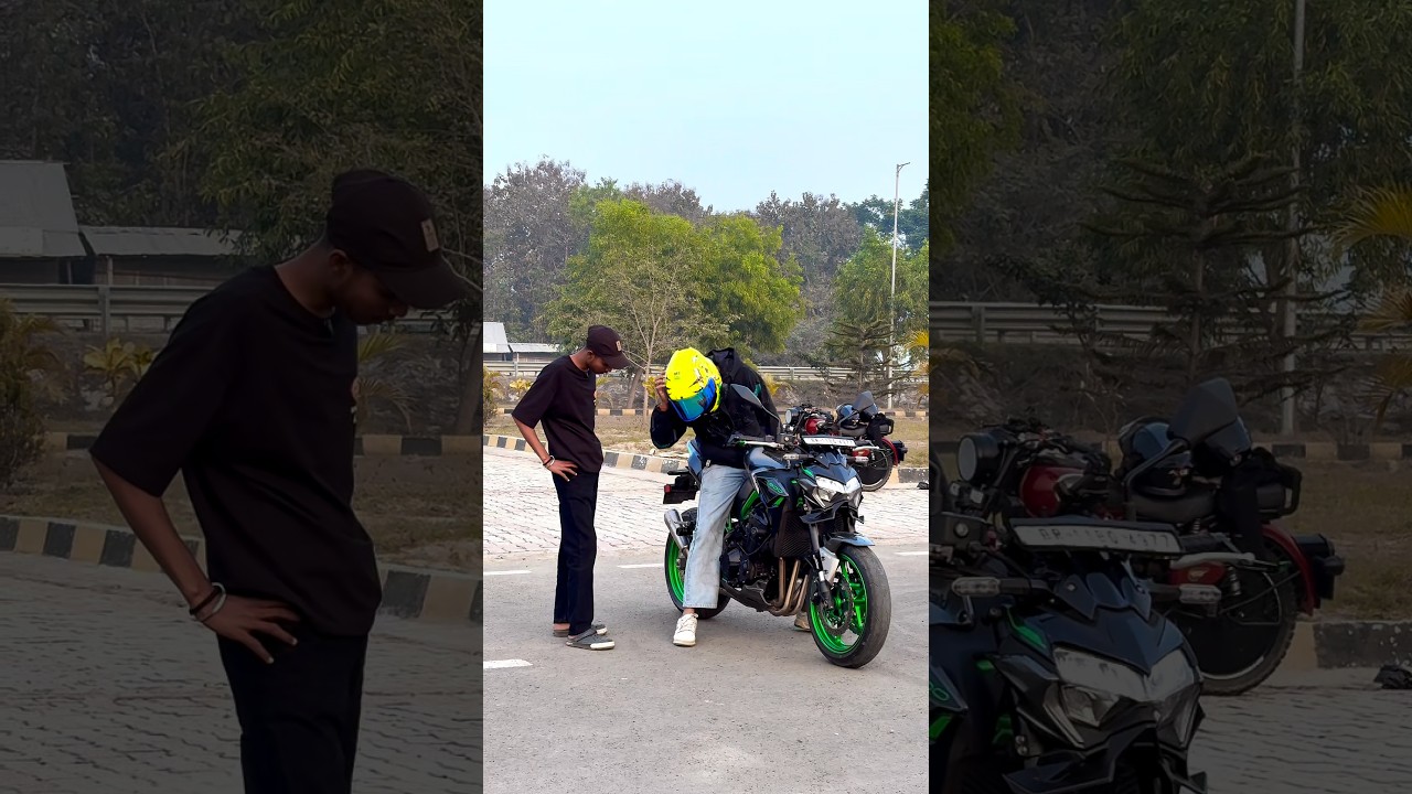 15 lakh Ka Bike 😱ma kick ￼nhi hai 😅 #popular #funny #funnypost #trending #shorts #kawasaki #15lakh