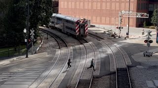 Details CLOSE CALL! Crazy people almost get HIT by Metra Train at Canal Street  Update