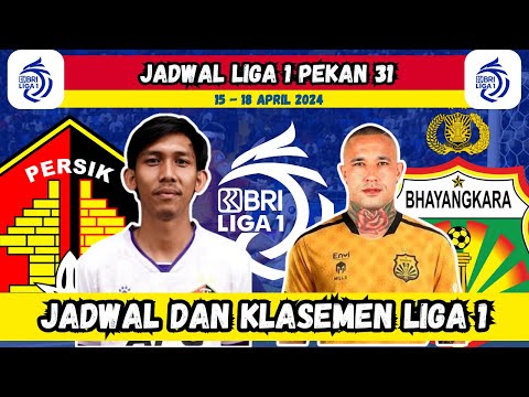 Jadwal Lengkap BRI Liga 1 Pekan 31 | Bhayangkara vs Persik Kediri | Klasemen BRI Liga 1