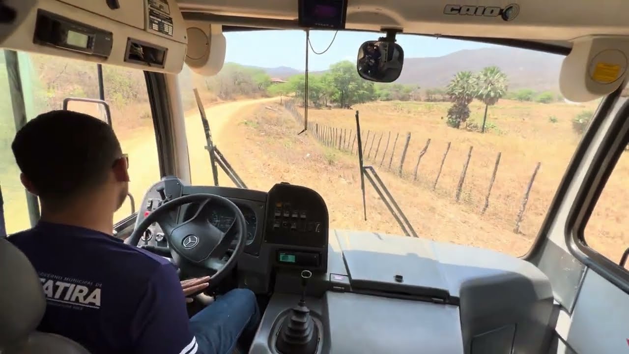 ROTA ESCOLAR indo deixar os alunos da zona rural, DIRIGINDO ÔNIBUS Caio foz super 15/19R 2017 M/B