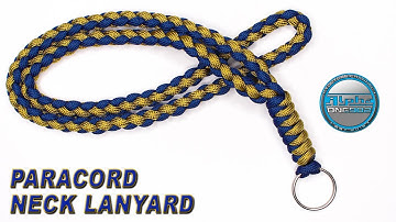How to Make a Paracord Neck Lanyard 4 Strand Round Braid Key Chain Paracord Snake Knot Fast & Easy