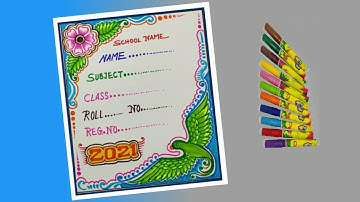 How to draw Project copy cover page design.// Practical khata handmade design. Tarun Art.