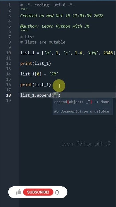 #python list are mutable EP-4 - YouTube