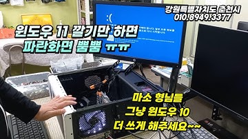 윈도우 11 깔면 블루스크린이 떠요. 윈도우 10 깔면 멀쩡 해요. ㅠㅠ