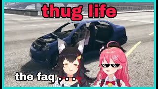 Ookami Mio Can't Stop Laughing At Miko Elite Driving | Gta V [Hololive/Eng Sub]