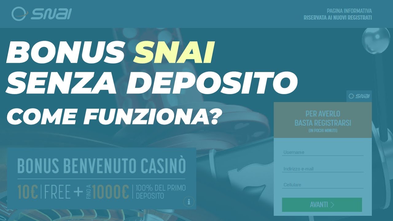 Interfaccia della promozione Bonus Snai